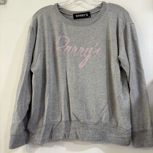 Barry’s Bootcamp Crewneck Sweater Cropped Pink Logo Mixed Media Medium Active